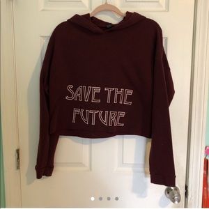 Graphic Cropped Hoodie